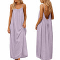 nnOuOnn Women Summer 2026 Backless Cami Dress Sleeveless Long Maxi Casual Summer Flowy Open Back Lounge Dress Beach House