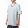 Fashion Oversized Cotton Tee Streetwear Vintage Beaded Letter Printing Short Sleeve Crewneck Loose Fit Men's T-Shirts