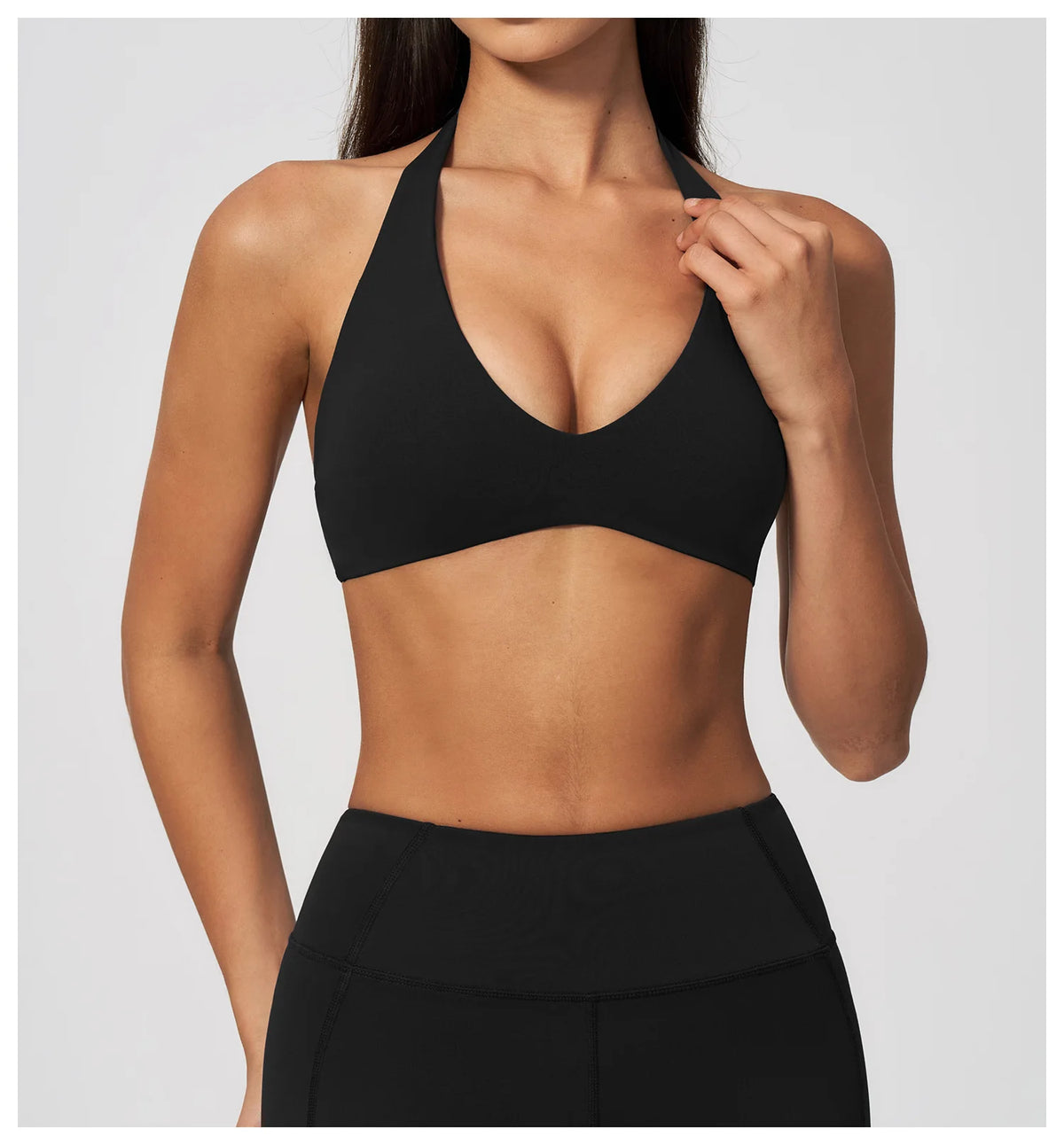 Sports Underwear Women Halter V Neck Sports Bra Yoga Workout Top Athletic Cami Fitness Running Workout Gym Support Active Vest