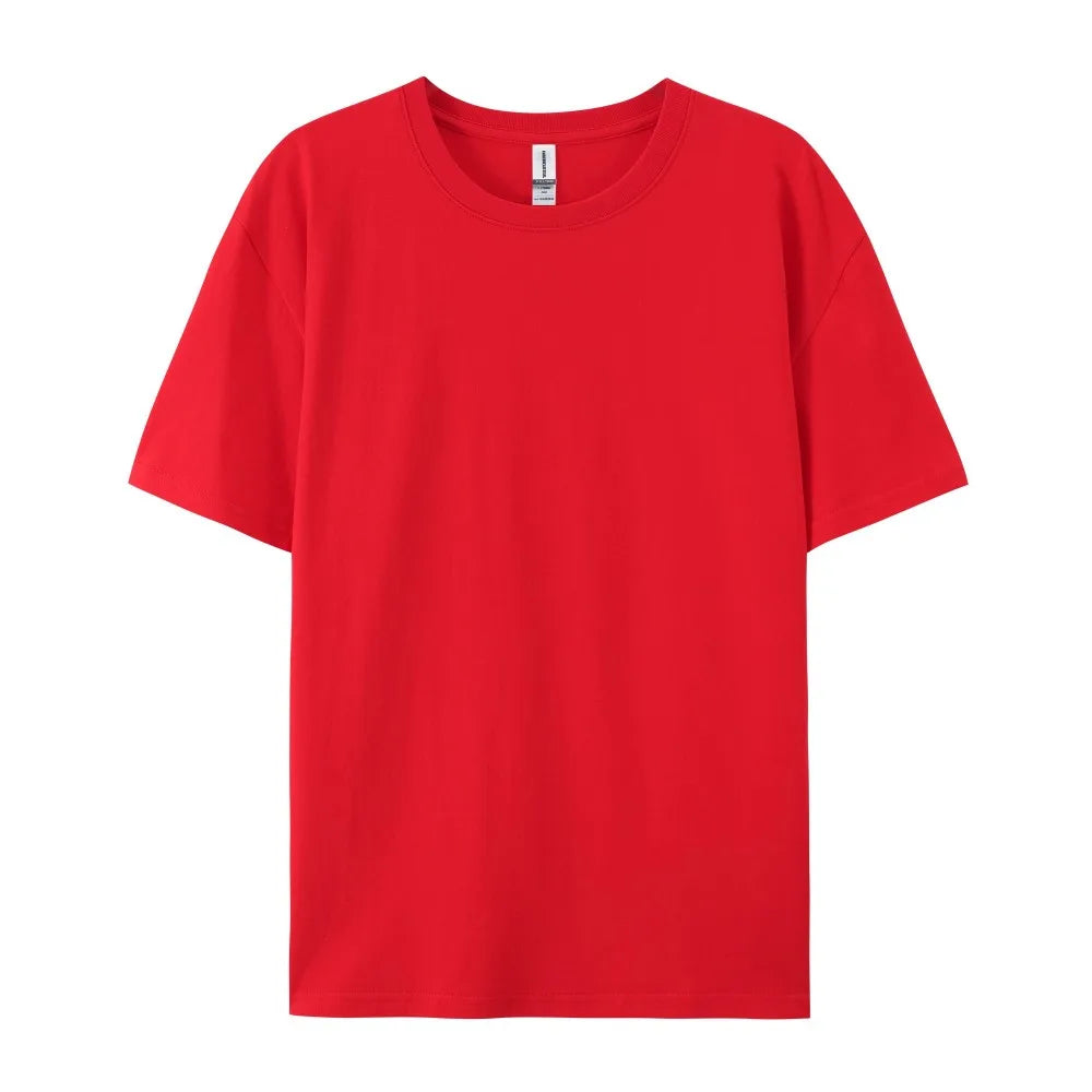 Oversized Solid T-shirts Womens Cotton Tees Summer Basic Breathable O-Neck Short Sleeve Tops Casual Comfortable Womans Clothes