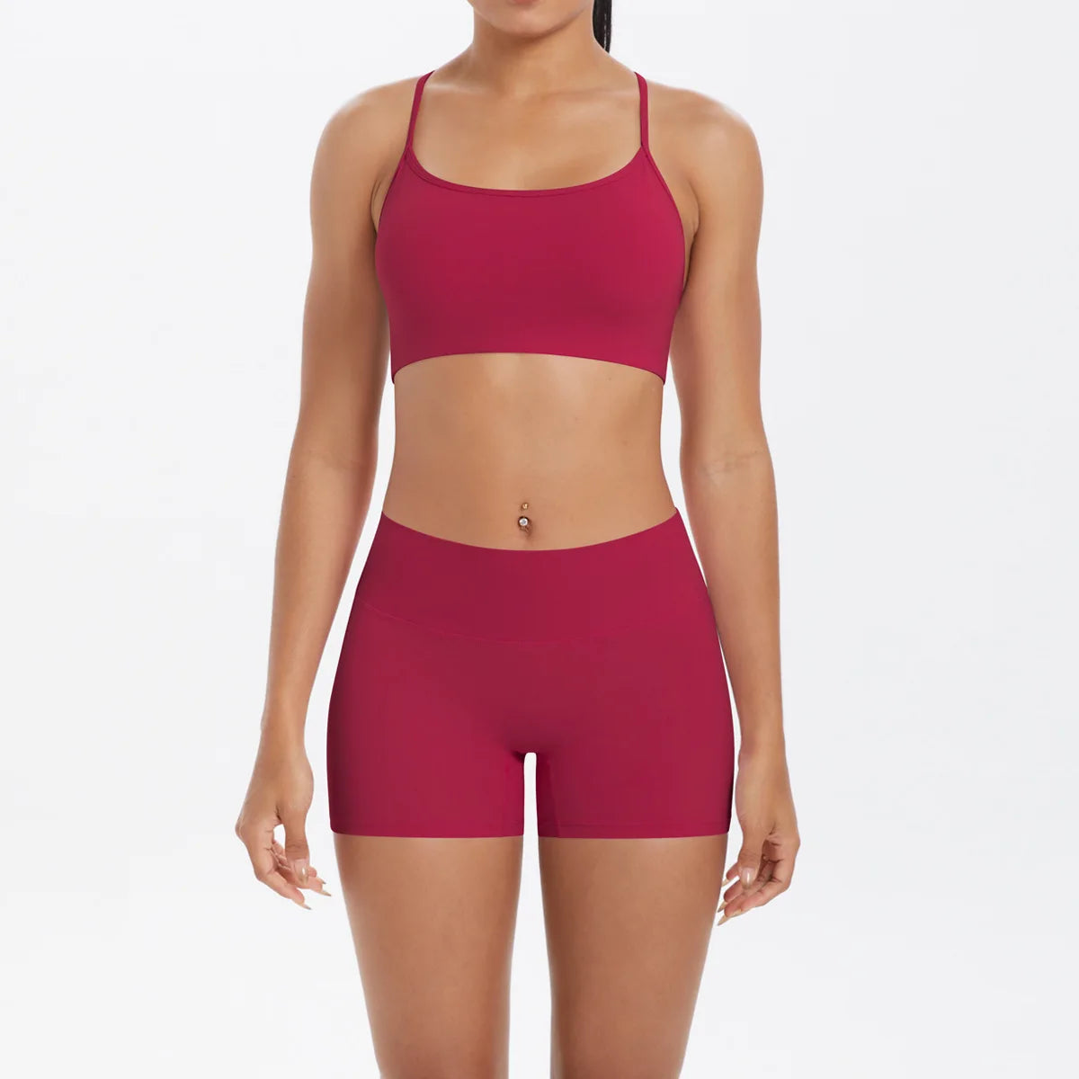 workout clothes for women 2 piece female clothing Beautiful back sports bra casual running fitness hip lifting yoga shorts MIML