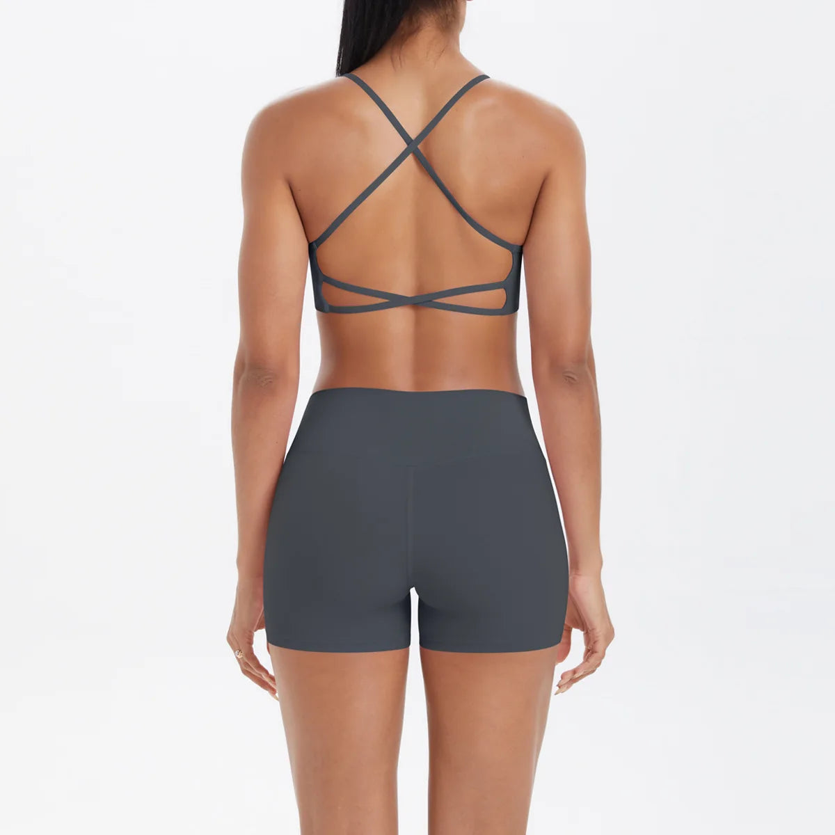 workout clothes for women 2 piece female clothing Beautiful back sports bra casual running fitness hip lifting yoga shorts MIML