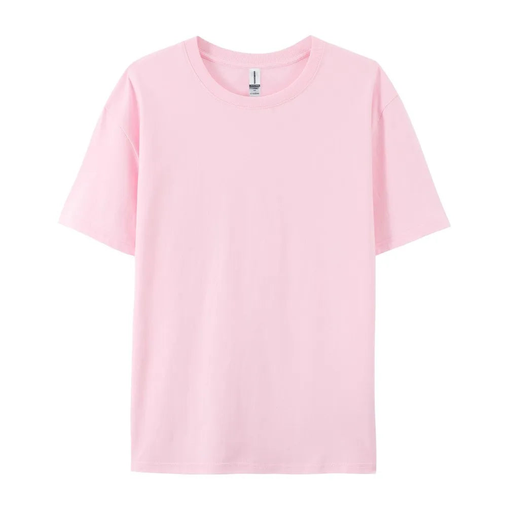 Oversized Solid T-shirts Womens Cotton Tees Summer Basic Breathable O-Neck Short Sleeve Tops Casual Comfortable Womans Clothes