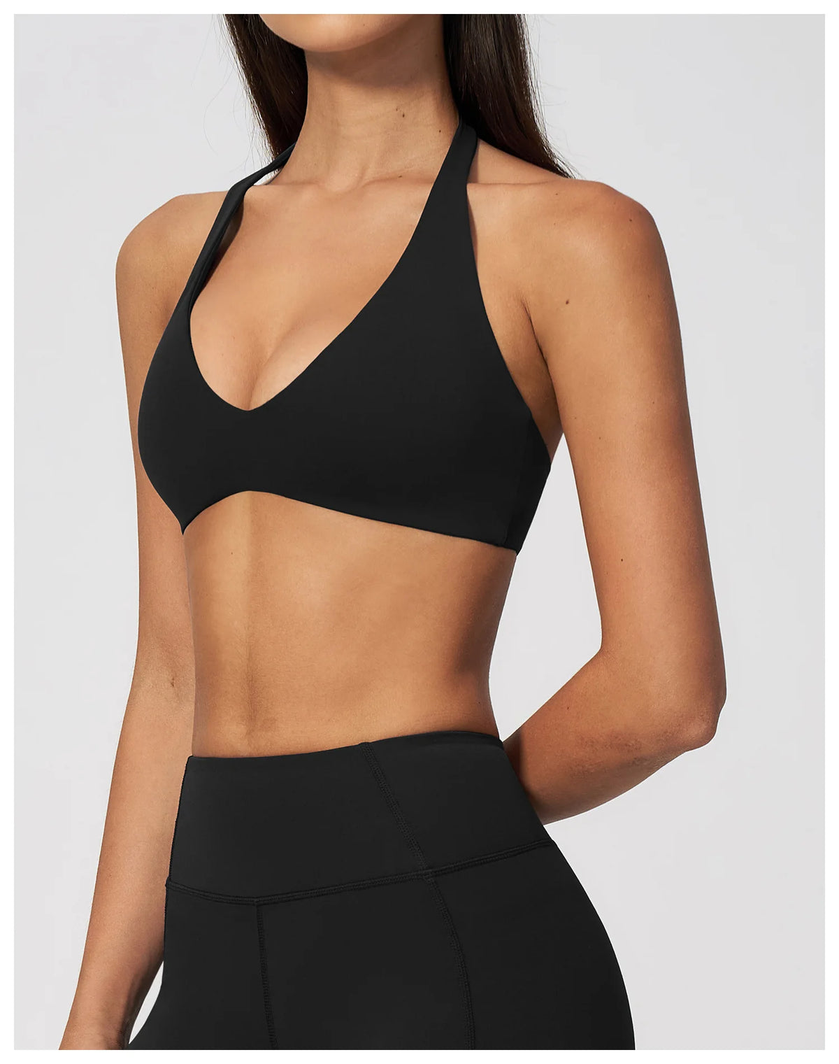 Sports Underwear Women Halter V Neck Sports Bra Yoga Workout Top Athletic Cami Fitness Running Workout Gym Support Active Vest