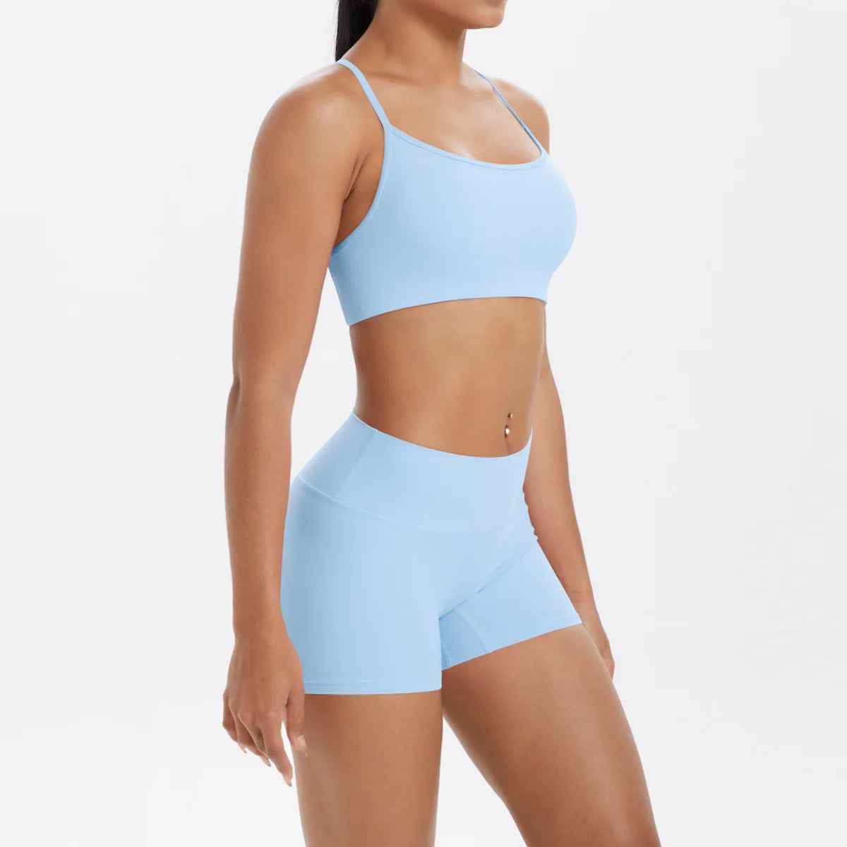 workout clothes for women 2 piece female clothing Beautiful back sports bra casual running fitness hip lifting yoga shorts MIML