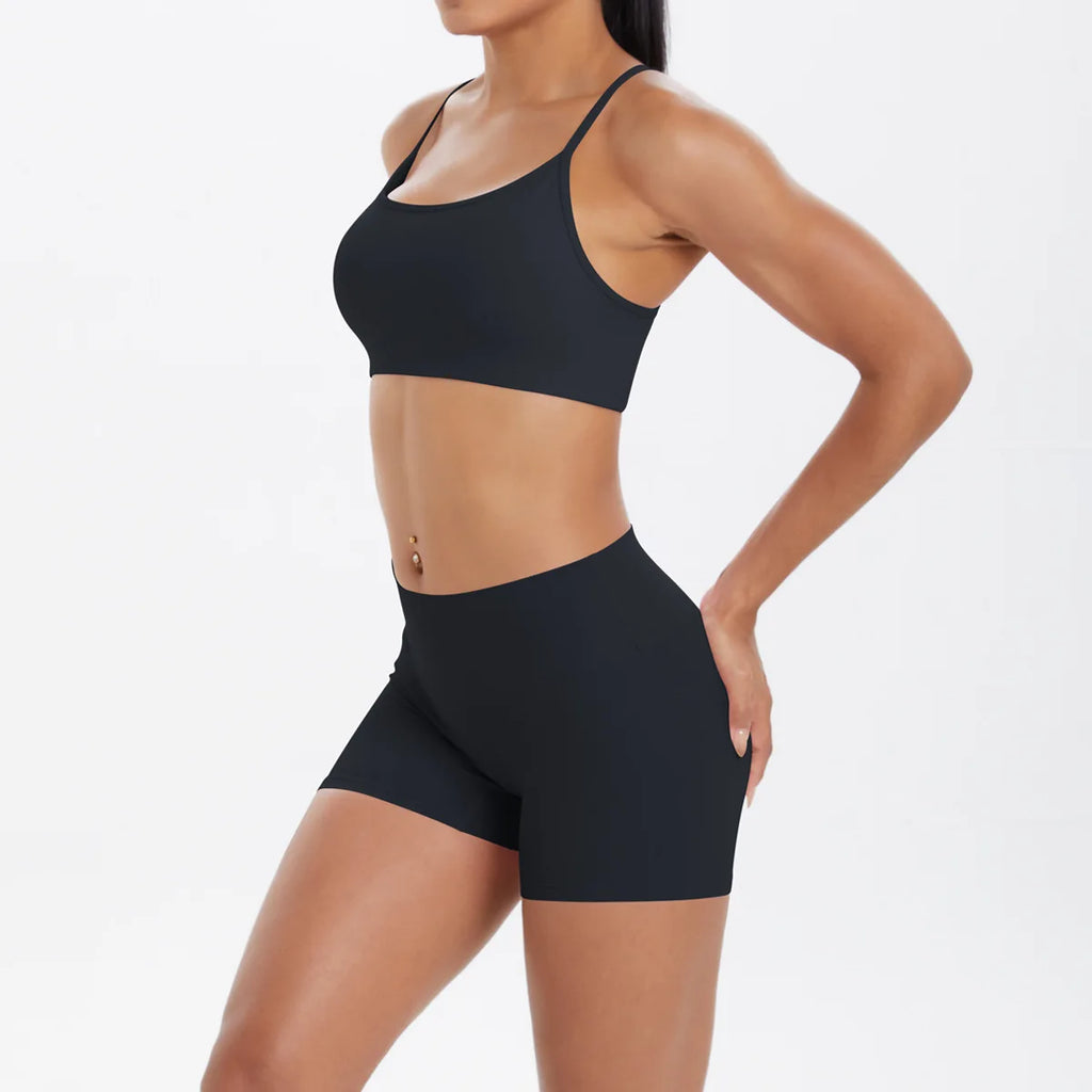 workout clothes for women 2 piece female clothing Beautiful back sports bra casual running fitness hip lifting yoga shorts MIML