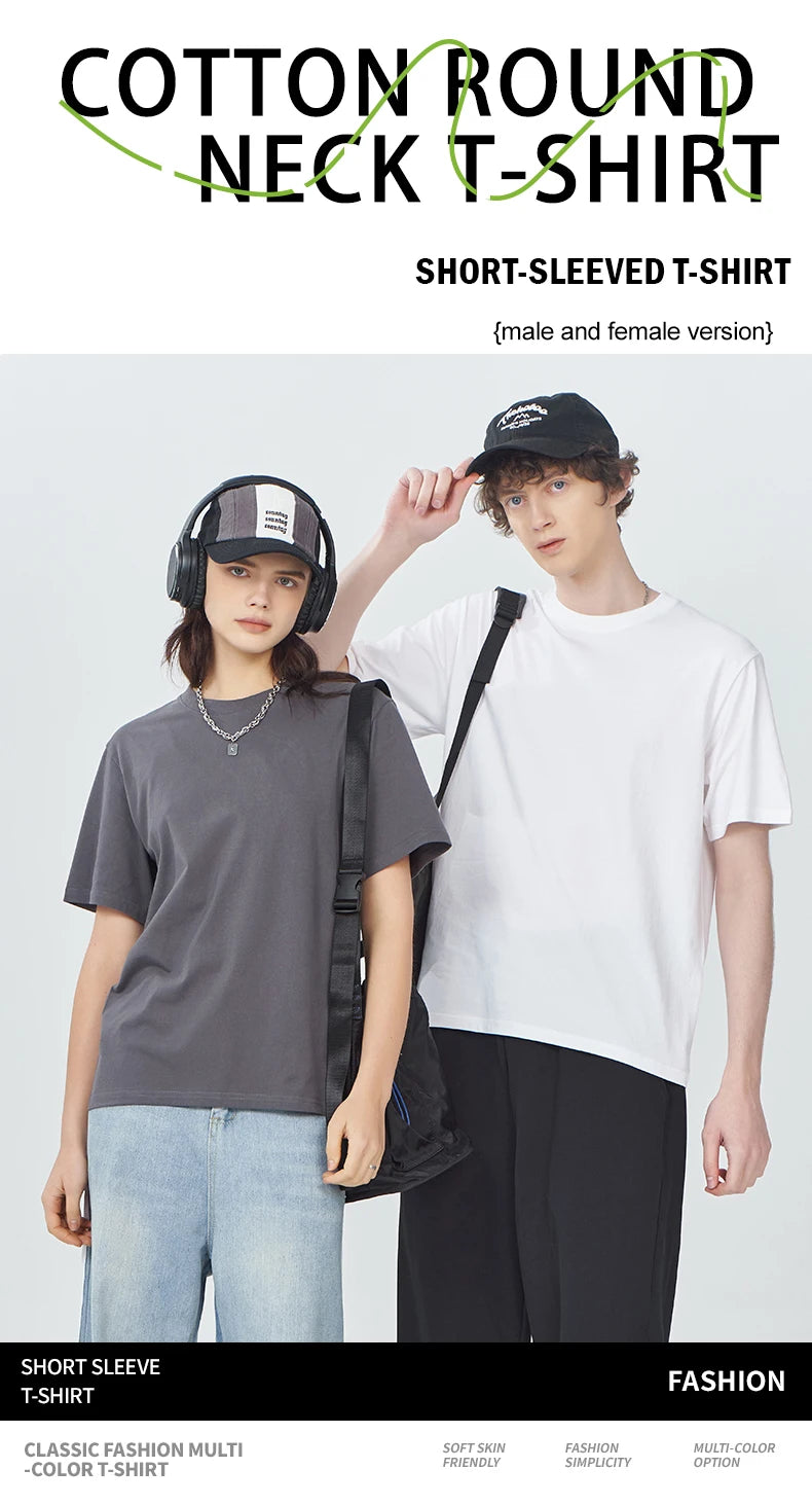 Oversized Solid T-shirts Womens Cotton Tees Summer Basic Breathable O-Neck Short Sleeve Tops Casual Comfortable Womans Clothes