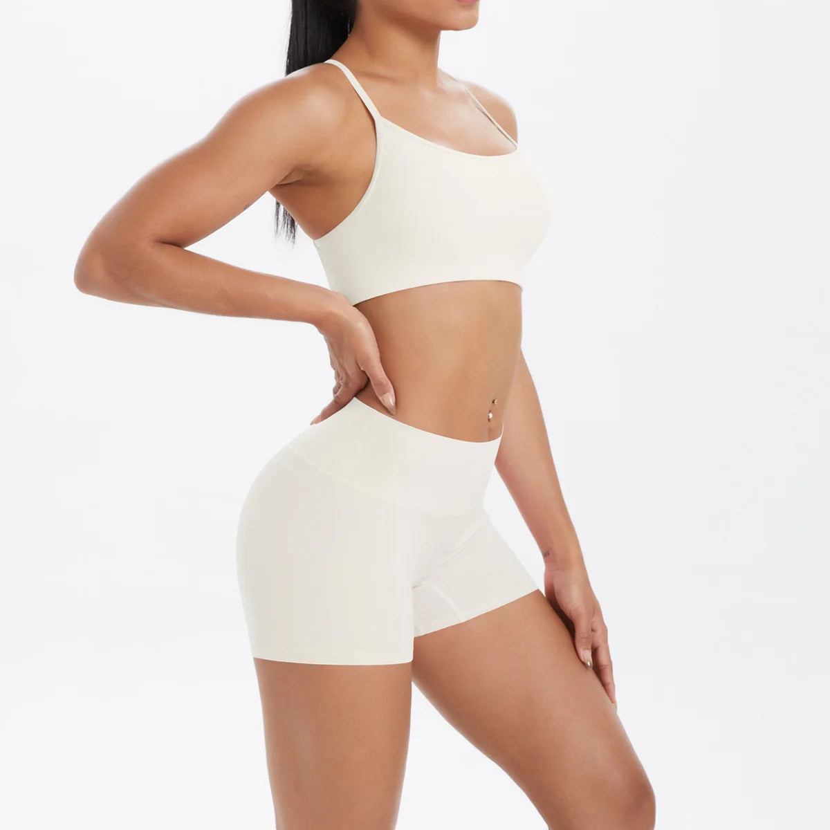 workout clothes for women 2 piece female clothing Beautiful back sports bra casual running fitness hip lifting yoga shorts MIML