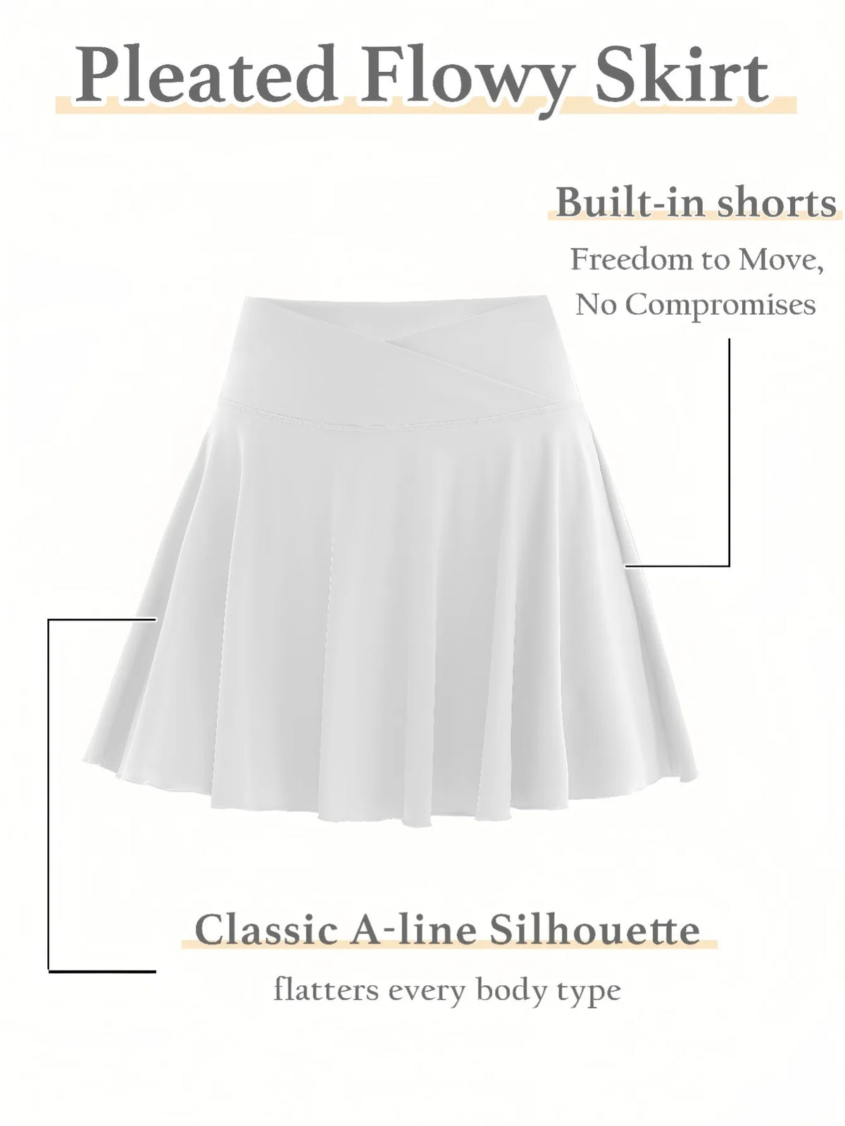 Women's Casual High Waisted Tennis Golf Short Skirt Pants.Light And Flowing  High-Elasticity Breathable Summer Sports Activewear