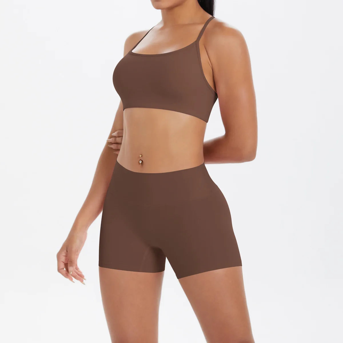 workout clothes for women 2 piece female clothing Beautiful back sports bra casual running fitness hip lifting yoga shorts MIML
