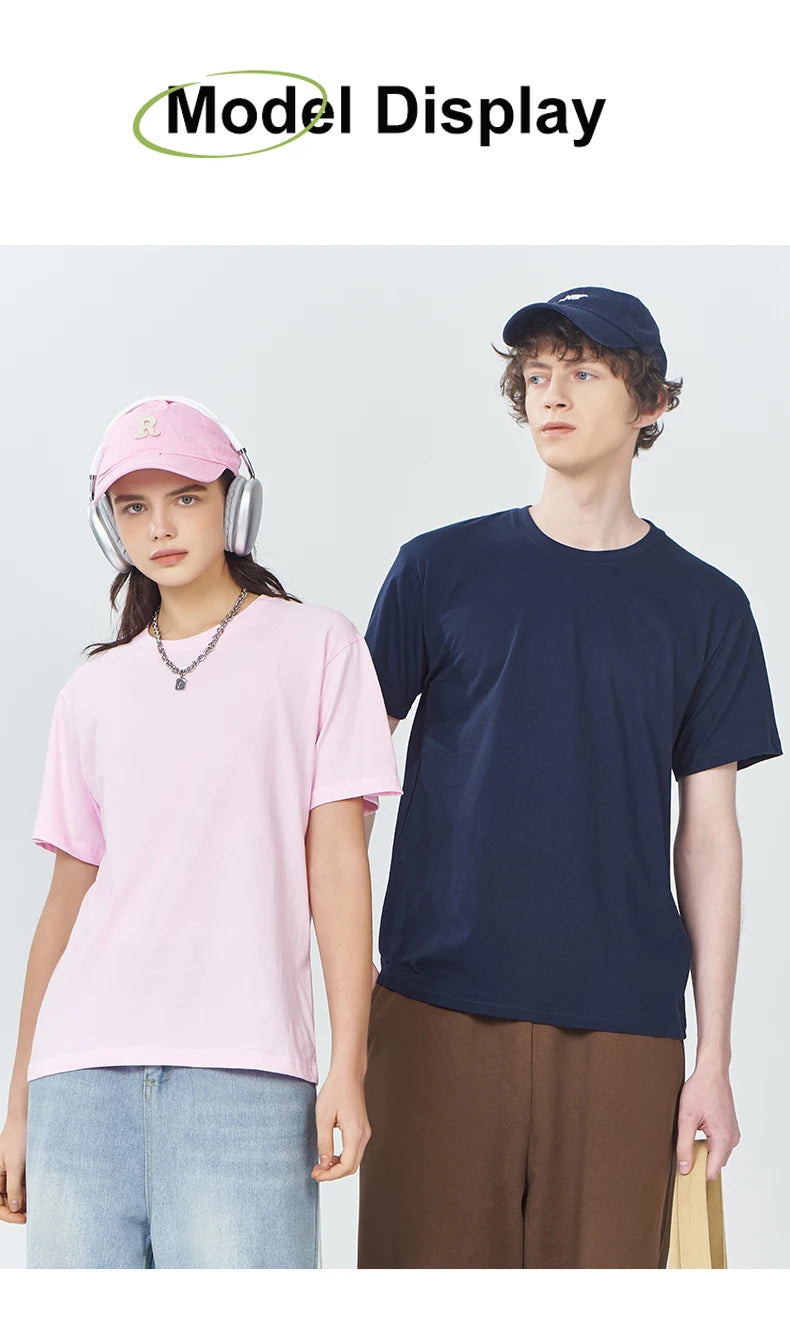 Oversized Solid T-shirts Womens Cotton Tees Summer Basic Breathable O-Neck Short Sleeve Tops Casual Comfortable Womans Clothes