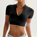 Women Shirts Zippy Seamless Crop Top Sportswear Workout Tops For Women Fitness Shirts Gym Short Sleeve Yoga Sport Top ActiveWear