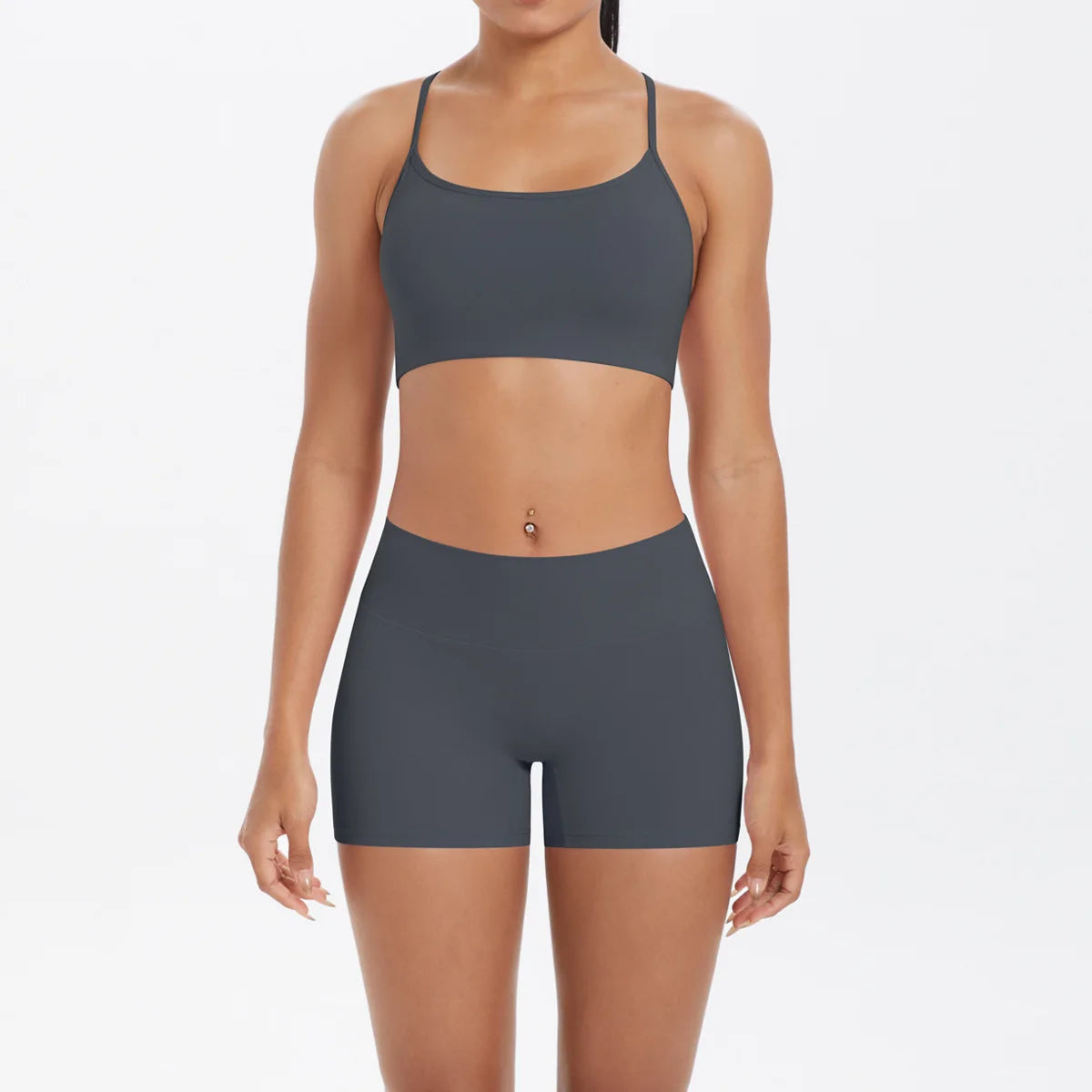 workout clothes for women 2 piece female clothing Beautiful back sports bra casual running fitness hip lifting yoga shorts MIML