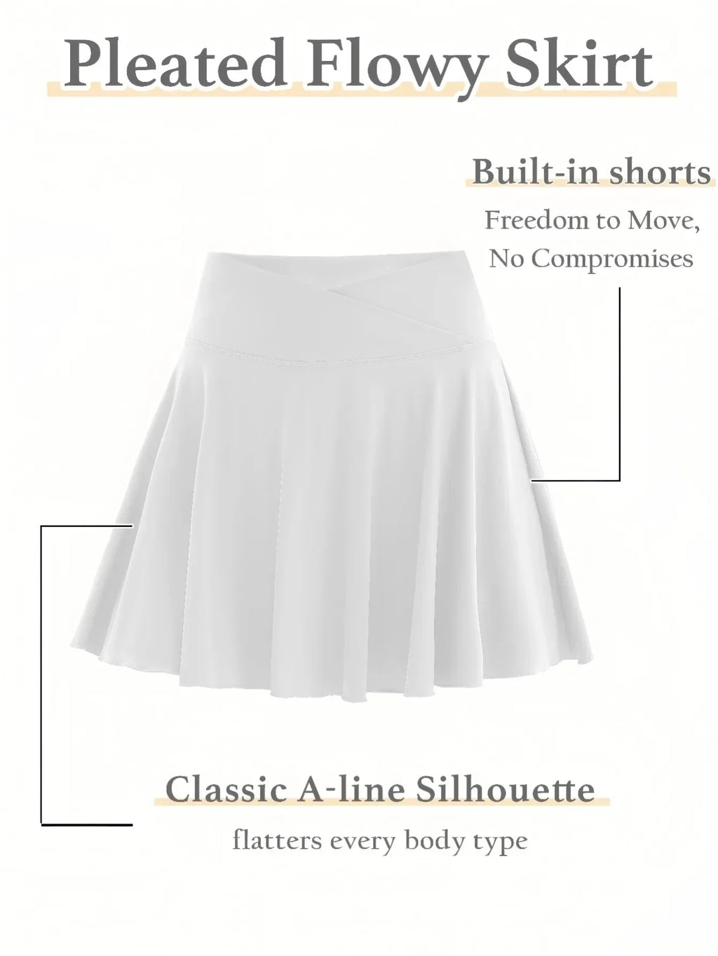 Women's Casual High Waisted Tennis Golf Short Skirt Pants.Light And Flowing  High-Elasticity Breathable Summer Sports Activewear