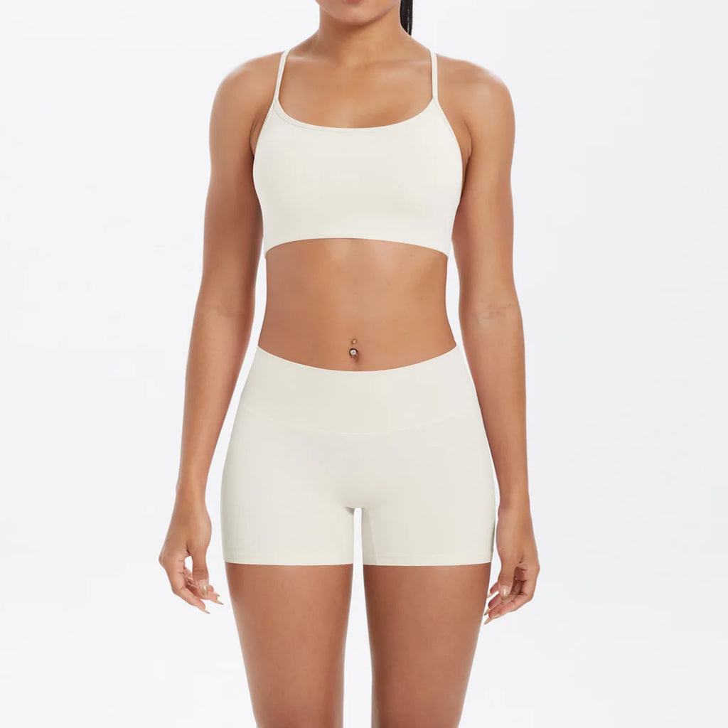 workout clothes for women 2 piece female clothing Beautiful back sports bra casual running fitness hip lifting yoga shorts MIML