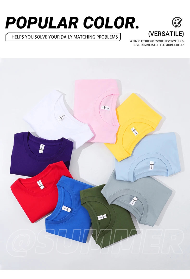 Oversized Solid T-shirts Womens Cotton Tees Summer Basic Breathable O-Neck Short Sleeve Tops Casual Comfortable Womans Clothes