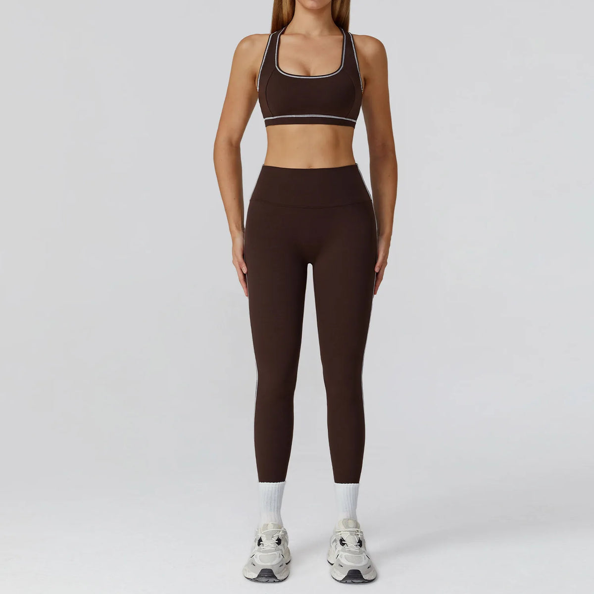 Yoga Set 2PCS Athletic Wear Women's Tracksuit Workout Sportswear Gym Clothing High Waist Leggings Fitness Outfits Sports Suits