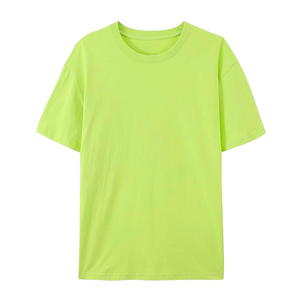 Oversized Solid T-shirts Womens Cotton Tees Summer Basic Breathable O-Neck Short Sleeve Tops Casual Comfortable Womans Clothes