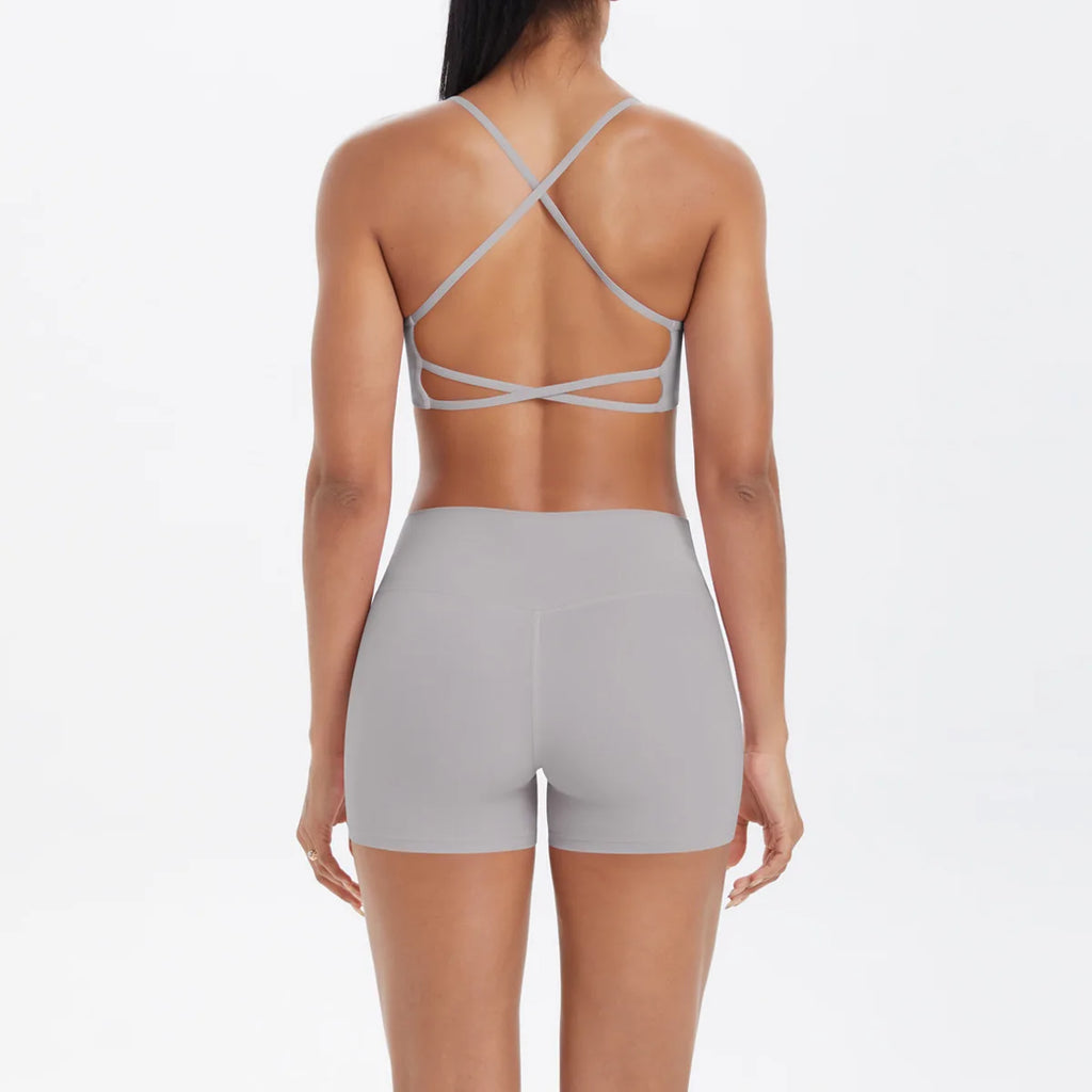 workout clothes for women 2 piece female clothing Beautiful back sports bra casual running fitness hip lifting yoga shorts MIML