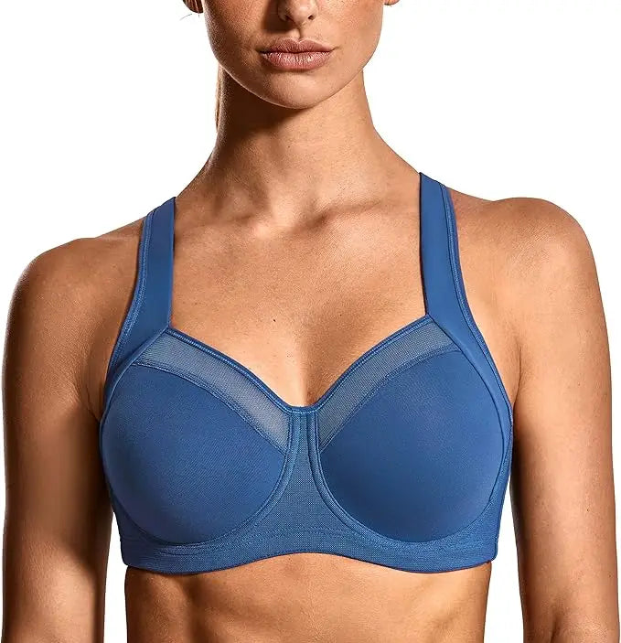 Sport Bra Women High Support Unlined Underwire Racerback ports Bras for Women High Support Underwear