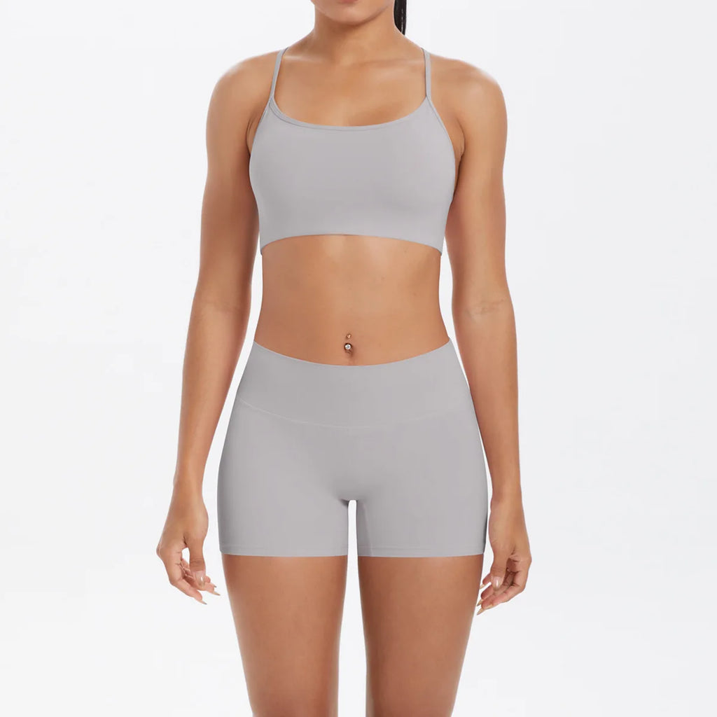 workout clothes for women 2 piece female clothing Beautiful back sports bra casual running fitness hip lifting yoga shorts MIML