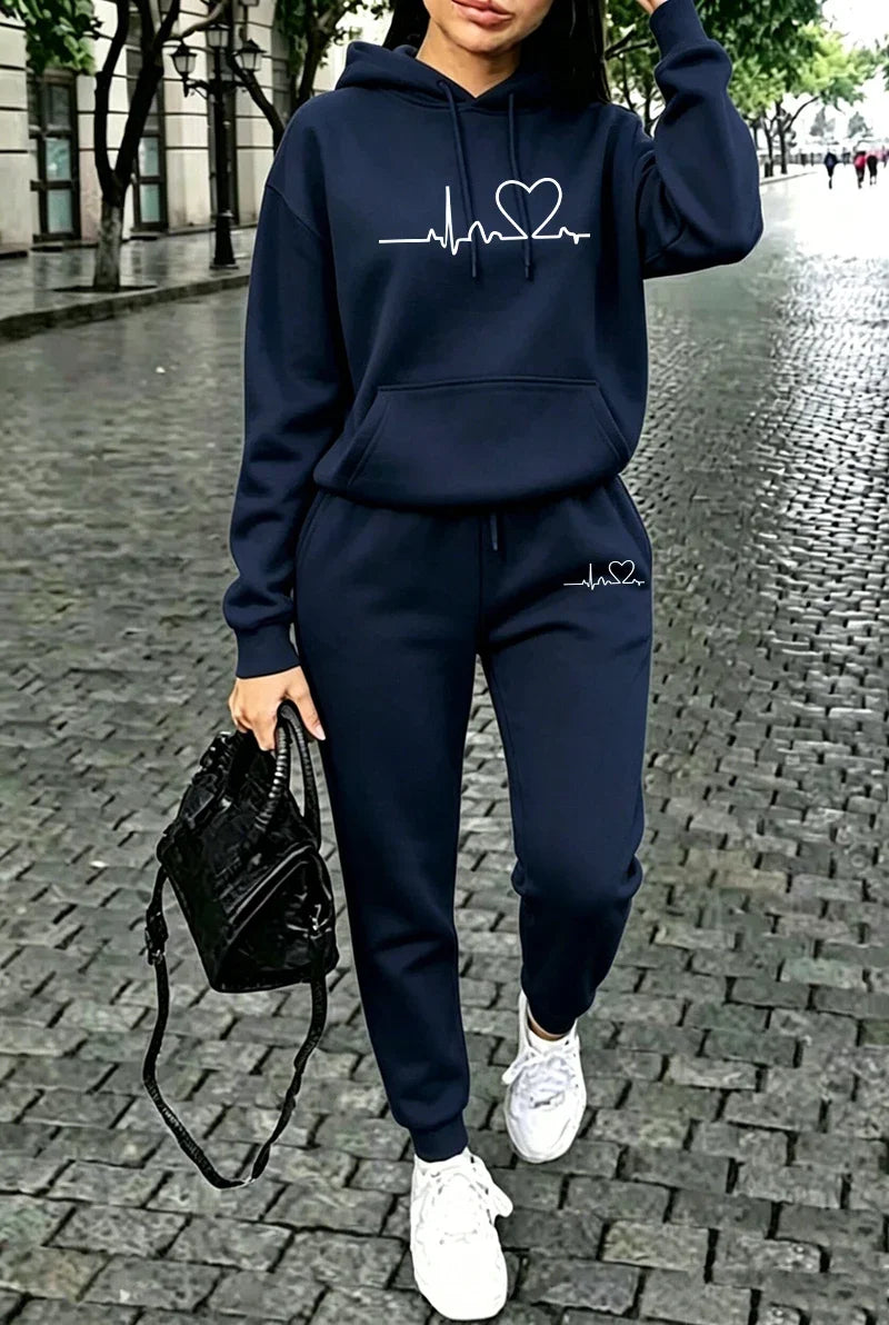 Fashion Womens Outfits 2026 Casual Hooded Sweatshirt Sportswear Outdoors Sports Jogging Clothing Daily Single Item Hoodie Pants