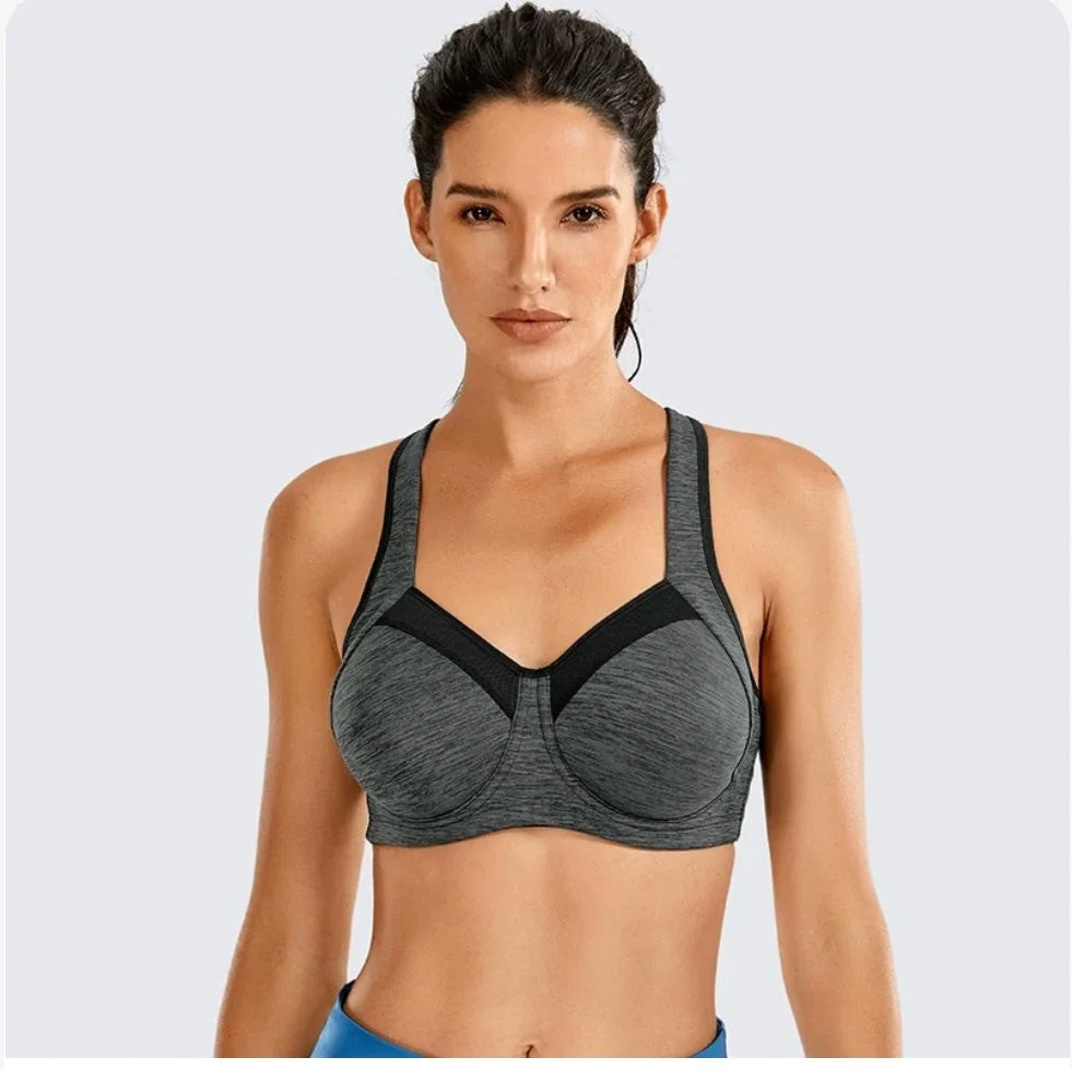 Sport Bra Women High Support Unlined Underwire Racerback ports Bras for Women High Support Underwear