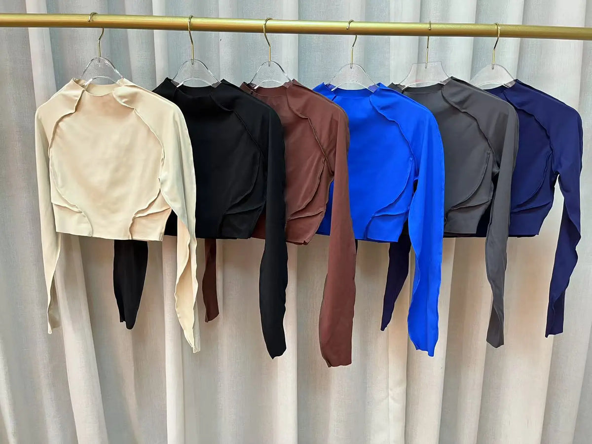 Women Long Sleeve Workout Top Gym T-shirt Pilates Clothes Active Wear Sports Shirt Elastic Fitness Yoga Clothing Running Shirts