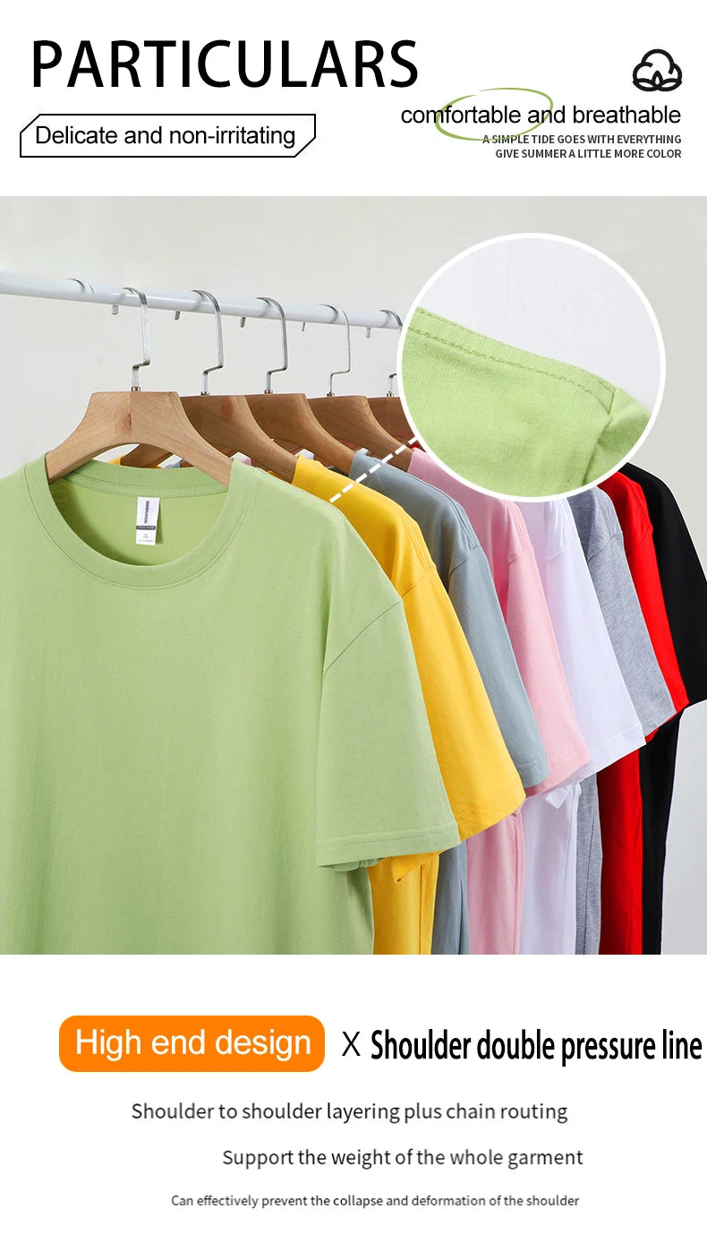 Oversized Solid T-shirts Womens Cotton Tees Summer Basic Breathable O-Neck Short Sleeve Tops Casual Comfortable Womans Clothes