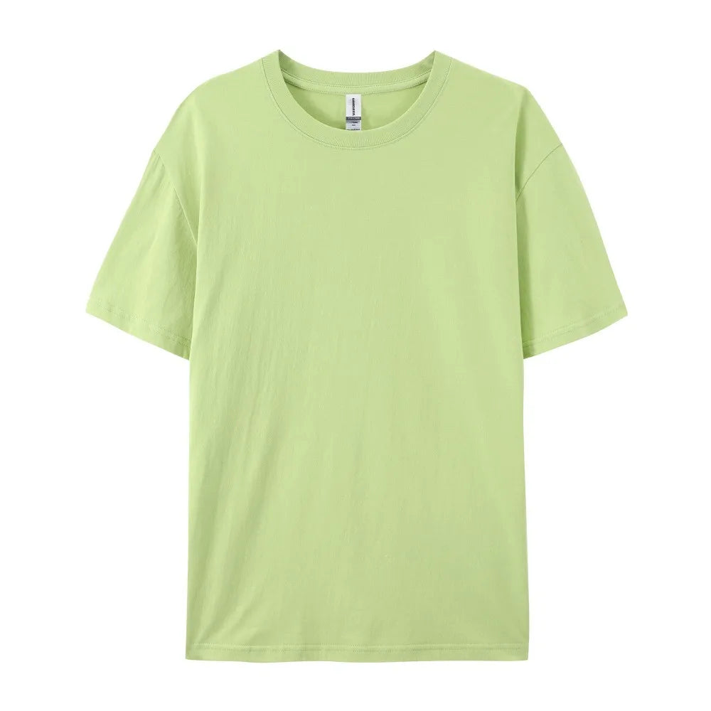 Oversized Solid T-shirts Womens Cotton Tees Summer Basic Breathable O-Neck Short Sleeve Tops Casual Comfortable Womans Clothes