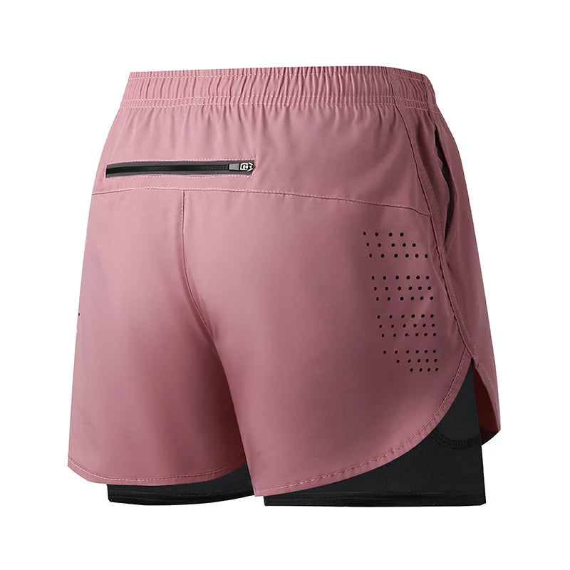 Men's Running Shorts Quick-drying Fitness Black Double Layer Shorts Men New Sport Workout Training Bodybuilding Short Pants