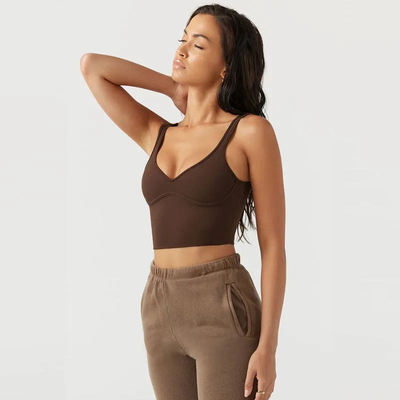 Women's Fitness Top, Sports Bottom, Suspender, Beautiful Back, Comfortable, Breathable, and Gathered Underwear