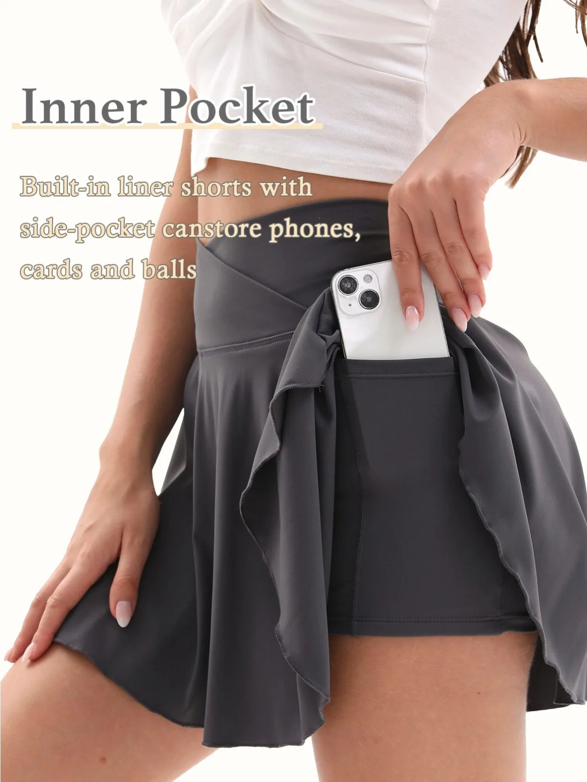 Women's Casual High Waisted Tennis Golf Short Skirt Pants.Light And Flowing  High-Elasticity Breathable Summer Sports Activewear
