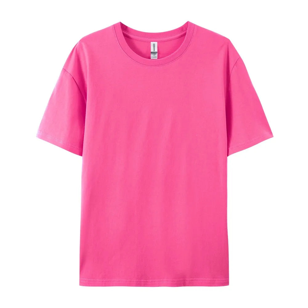 Oversized Solid T-shirts Womens Cotton Tees Summer Basic Breathable O-Neck Short Sleeve Tops Casual Comfortable Womans Clothes