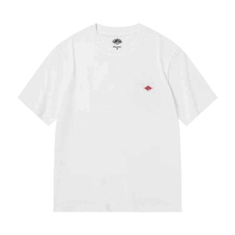 Men and Women's Pure Cotton Fashion Brand Print T-Shirt Tee Simple  Short Sleeve Orders Exported to Japanese