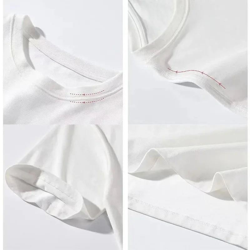Men and Women's Pure Cotton Fashion Brand Print T-Shirt Tee Simple  Short Sleeve Orders Exported to Japanese