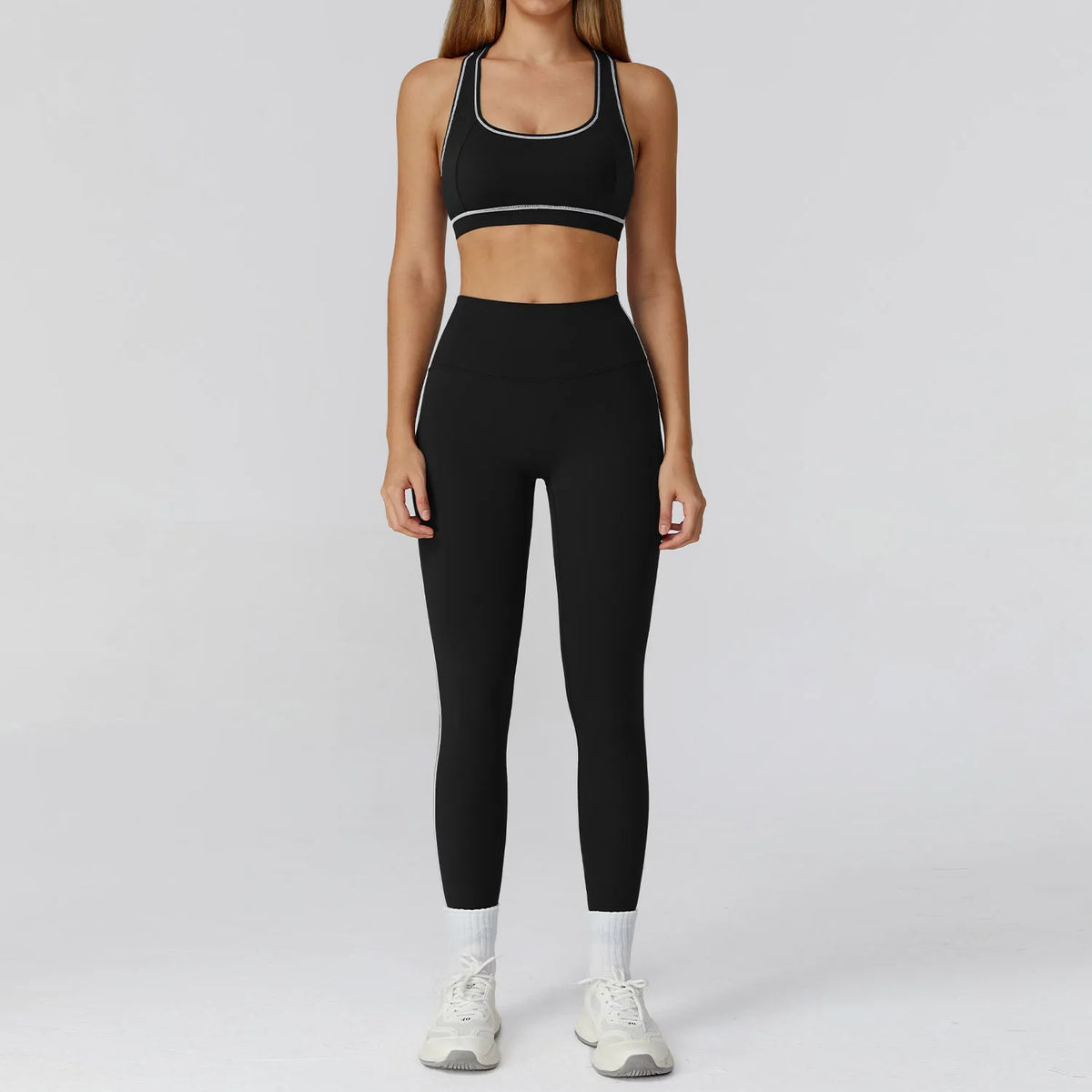 Yoga Set 2PCS Athletic Wear Women's Tracksuit Workout Sportswear Gym Clothing High Waist Leggings Fitness Outfits Sports Suits