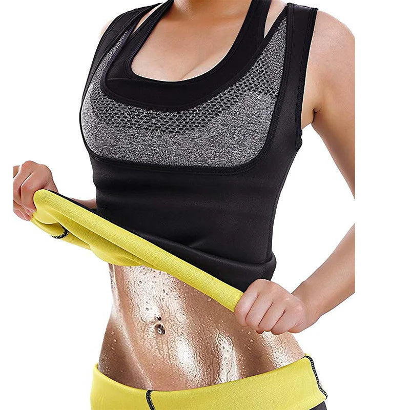 Women Training T-shirts Sauna Sports Tops Fitness Clothes Slimming Body Sculpting Vest Weight Loss Sportswear Workout Activewear