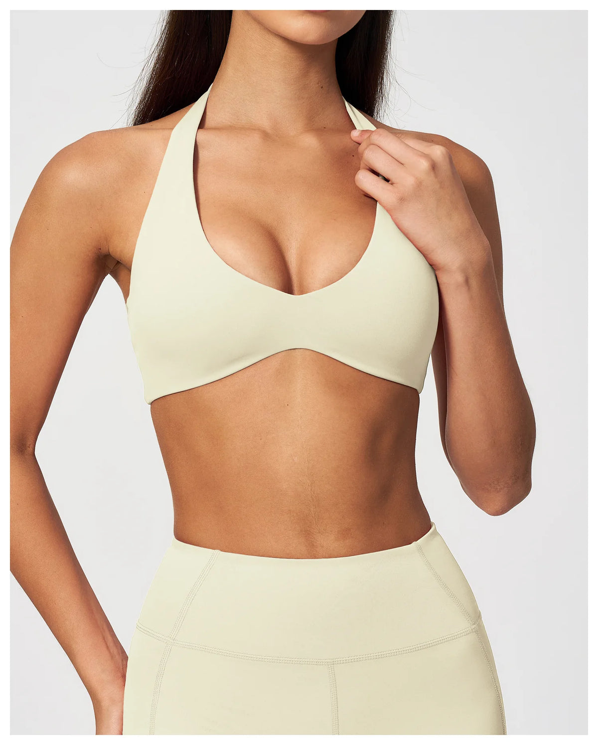 Sports Underwear Women Halter V Neck Sports Bra Yoga Workout Top Athletic Cami Fitness Running Workout Gym Support Active Vest