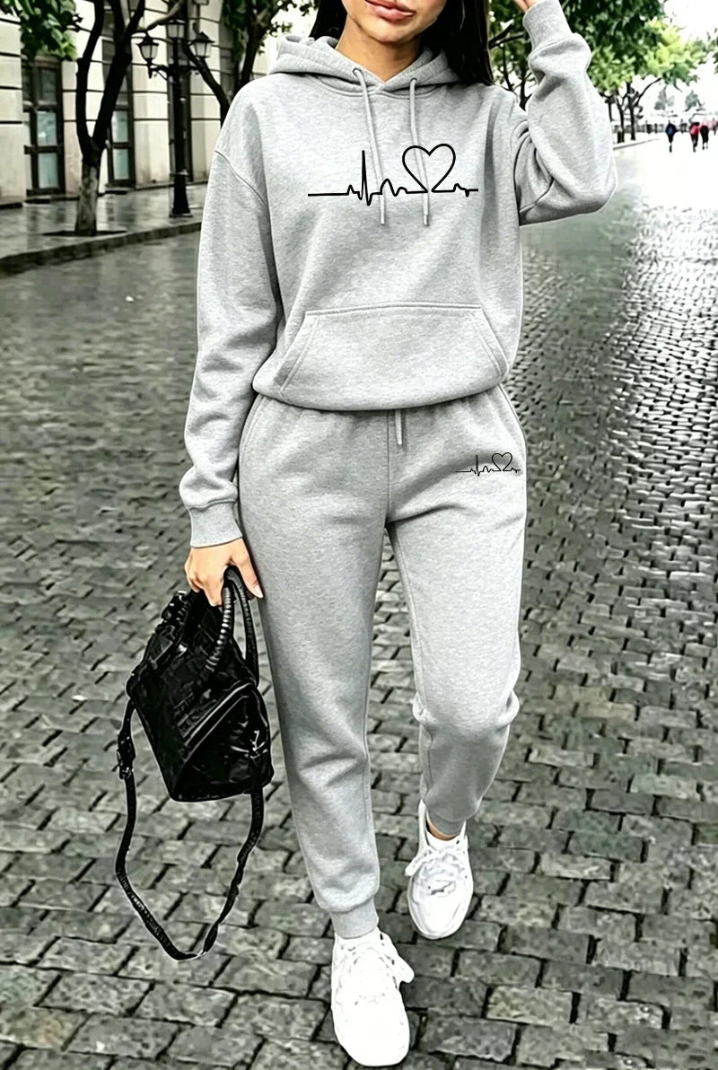 Fashion Womens Outfits 2026 Casual Hooded Sweatshirt Sportswear Outdoors Sports Jogging Clothing Daily Single Item Hoodie Pants