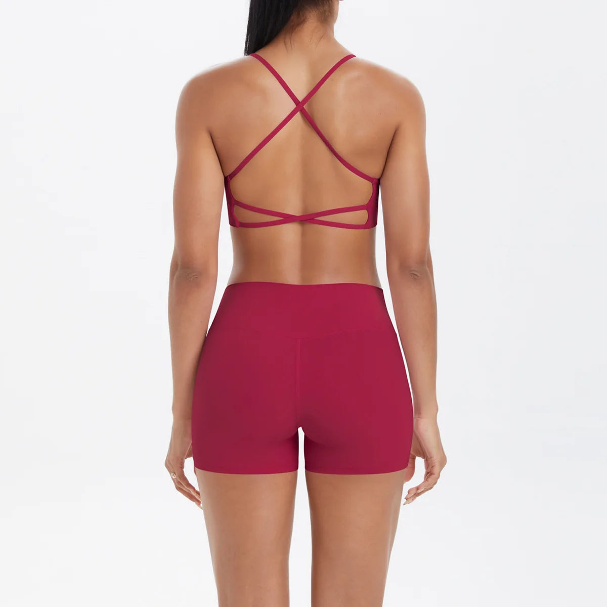 workout clothes for women 2 piece female clothing Beautiful back sports bra casual running fitness hip lifting yoga shorts MIML