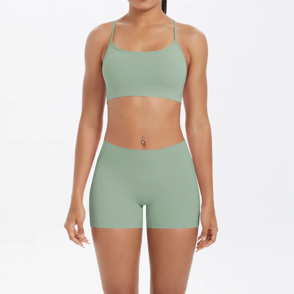 workout clothes for women 2 piece female clothing Beautiful back sports bra casual running fitness hip lifting yoga shorts MIML